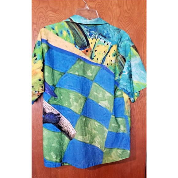 Andersson Bell Short Sleeve Unisex Impressionist Printed Shirt Large Green - Picture 2 of 9